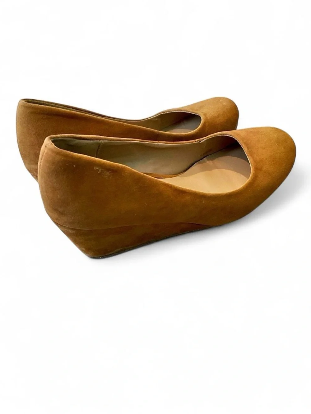 Women’s Tan Suede Wedge Pumps in size 8